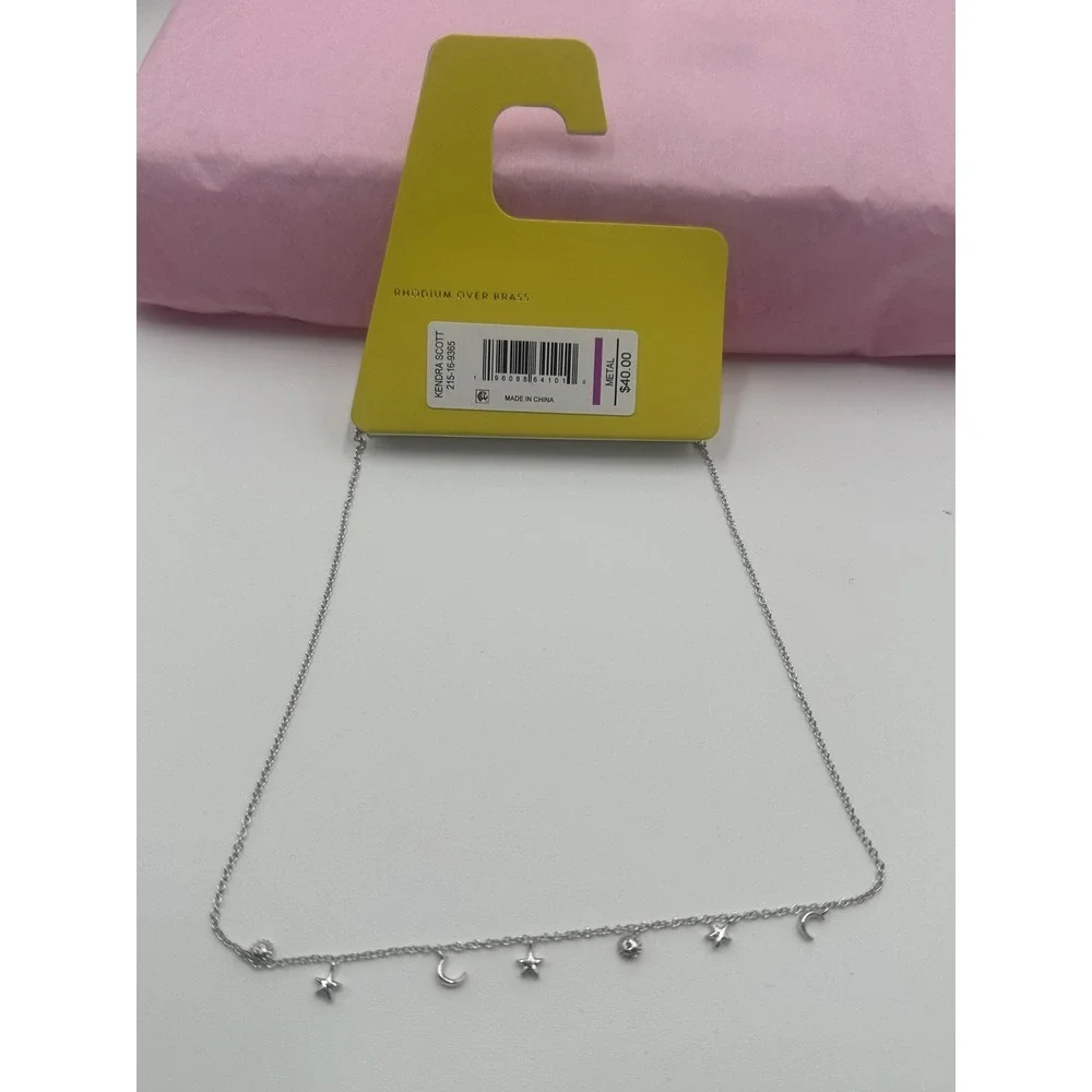 Kendra Scott Nikki Strand Necklace Silver Star and Moon Charms Small NWT